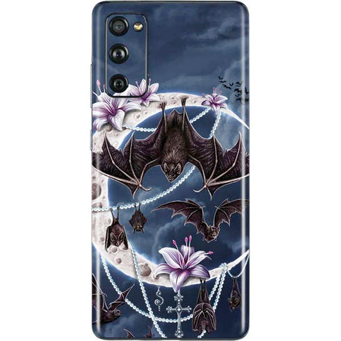 Gothic Moon with Bats and Flowers by Sarah Richter Galaxy S20 Fan Edition Skin
